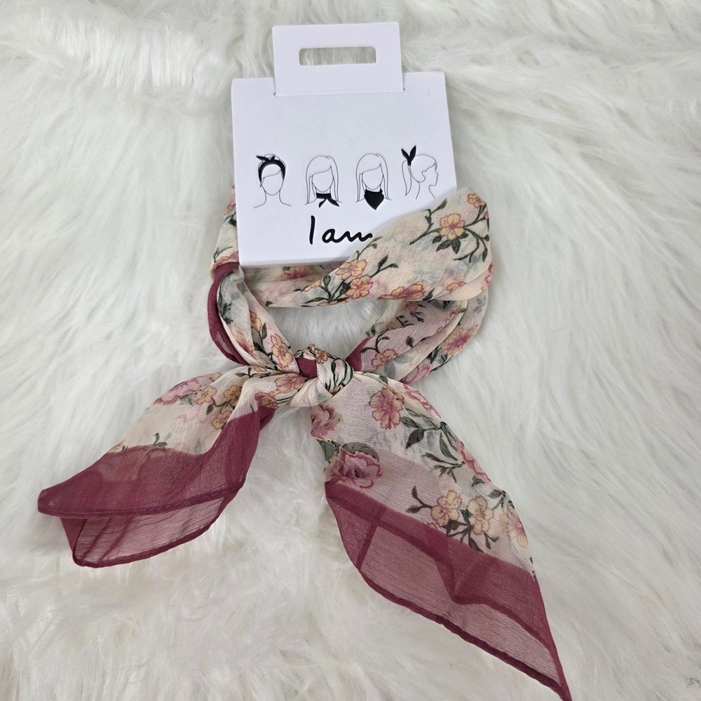 Iam Floral Scarf Pink and Cream